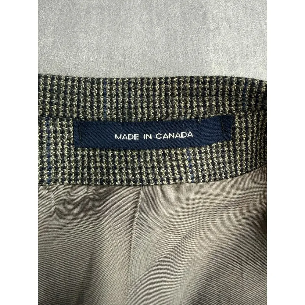 LAUREN Ralph Lauren Gray 44R Micro Houndstooth Sport Coat 100% Wool Vintage